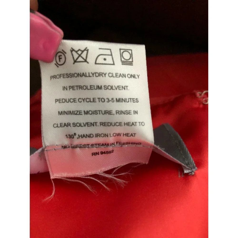 AMSALE coral pink Chiffon Silk maxi dress size 8 GUC - Picture 12 of 12